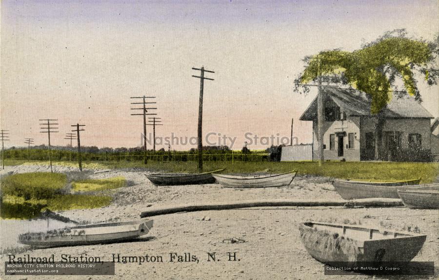 Postcard: Railroad Station, Hampton Falls, N.H.